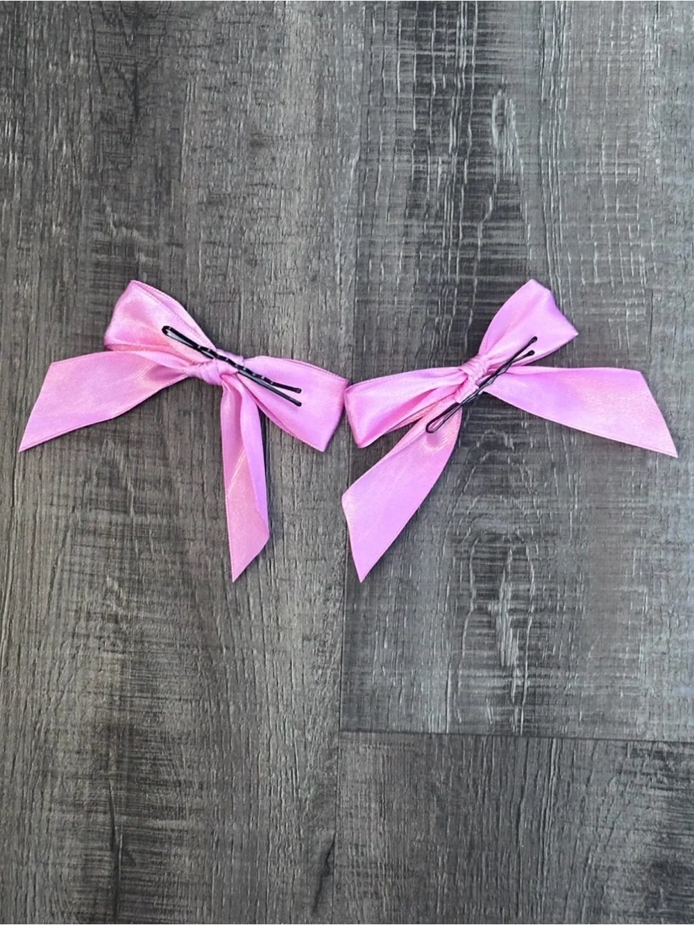 💞 New Set of 2 Pink Hair Bows with Attached Bobby Pins